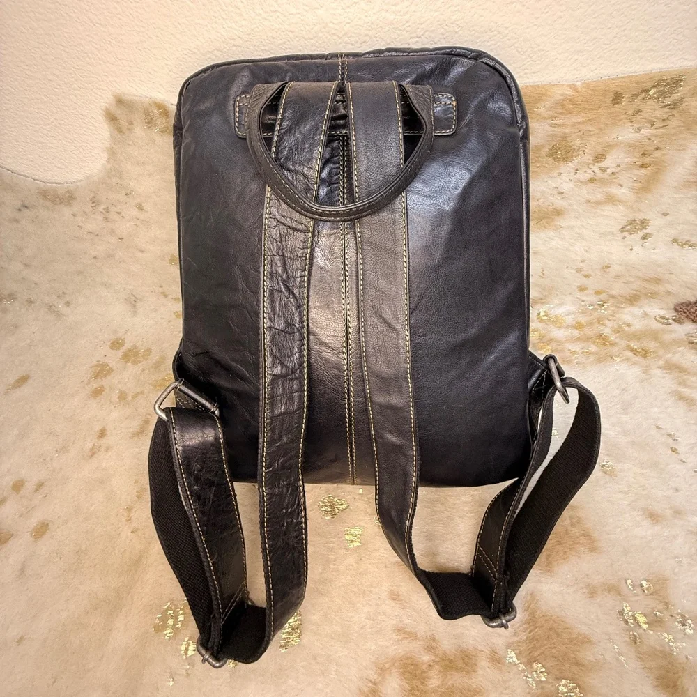 Jack Georges Voyager Backpack - Full-grain Buffalo Leather (Back also) - Black
